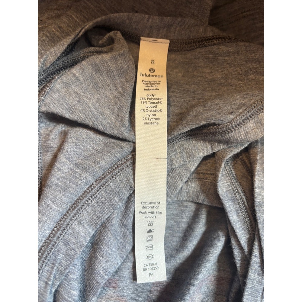 Lululemon Cropped Tank Top‎ Racerback Never Coast Athletic Gray Size 8 - Picture 6 of 6